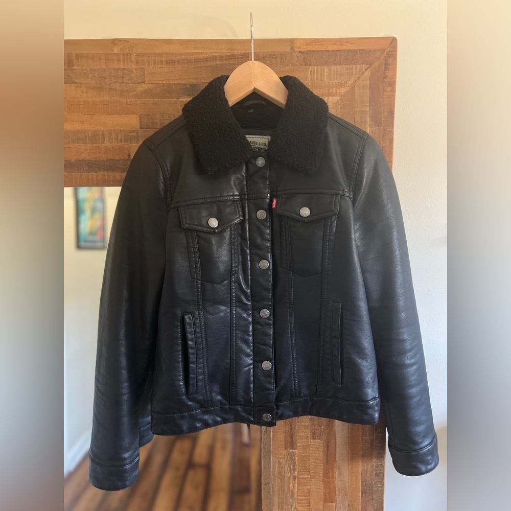Levi's Faux Shearling Faux Leather Trucker Jacket
